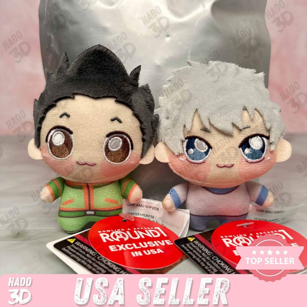 Hunter x Hunter Chibi Plush Gon & Killua 2Piece Set Keychain Round1 Exclusive 4"